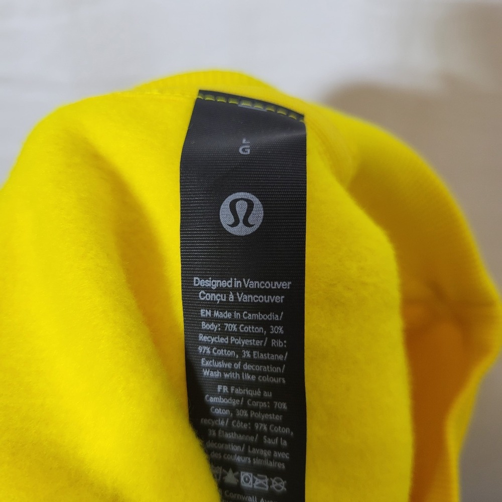 Lululemon Sweatshirt Mens Large Maize Yellow Steady State Crew Pullover LM3FVZS - Picture 4 of 6